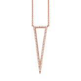 0.20ct 14k Rose Gold Diamond Triangle Necklace